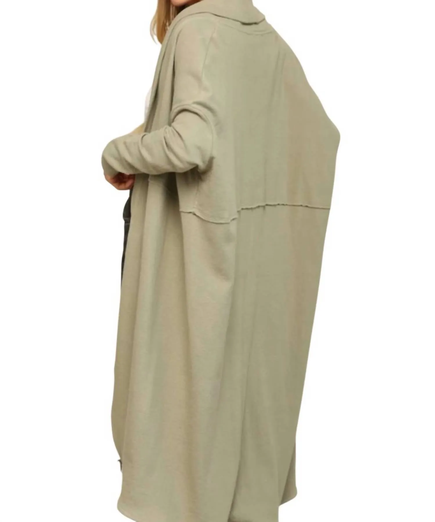 Oversized Slouchy Cardigan In Sage