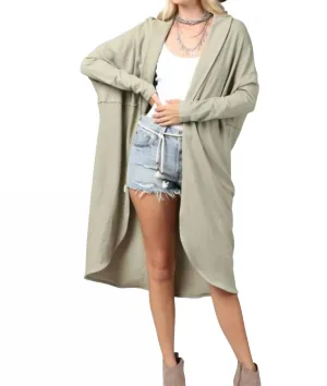 Oversized Slouchy Cardigan In Sage