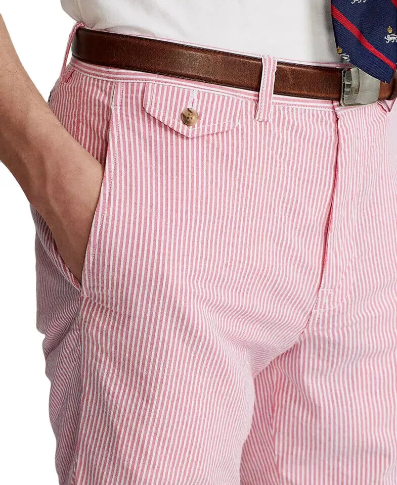 Polo Ralph Lauren 710795029002 Seersucker Shorts Men's Pink Classic-Fit MCAA7