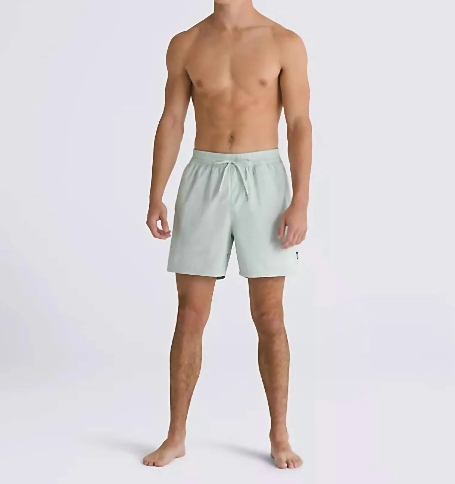 Primary Solid Elastic Boardshorts In Pale Aqua