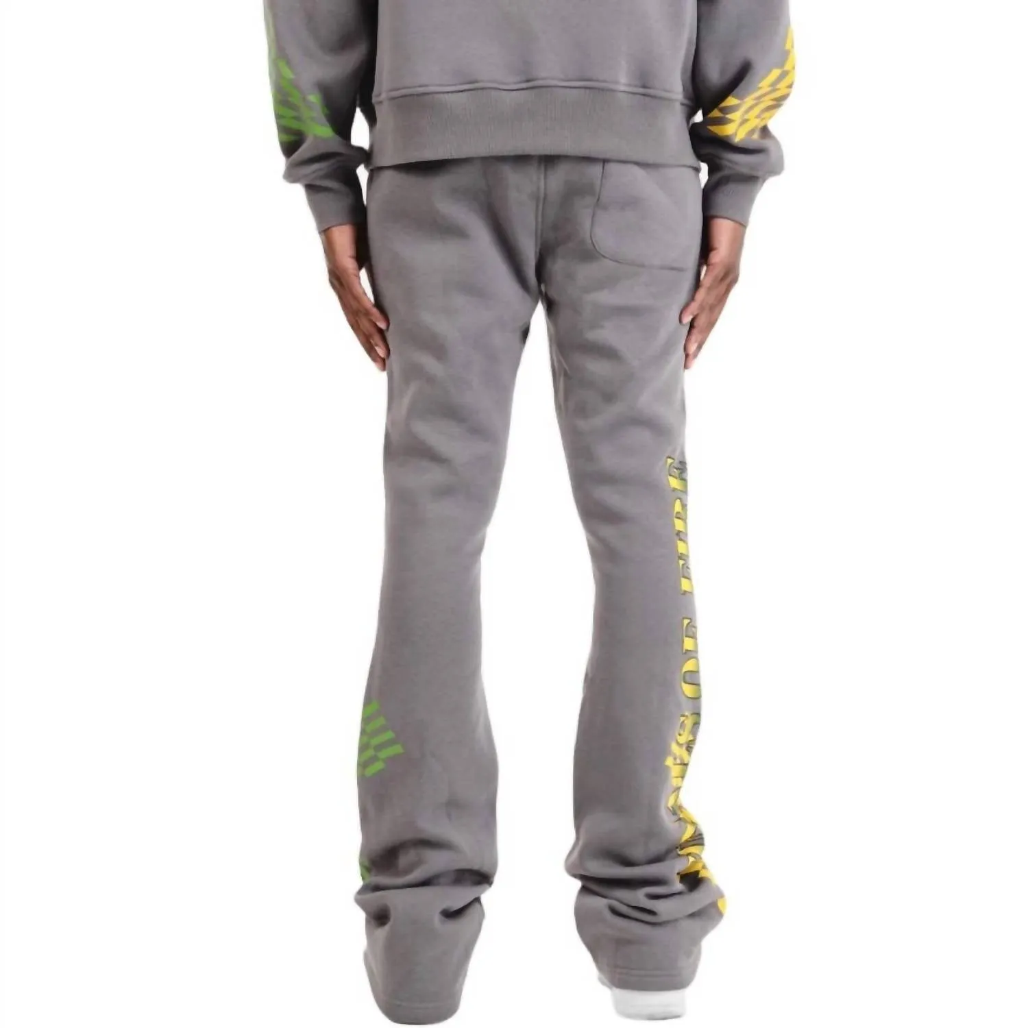 Racing Stacked Pants In Grey