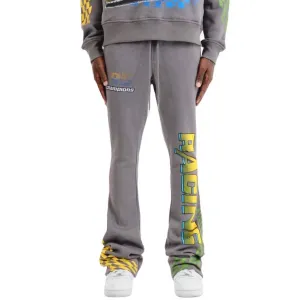Racing Stacked Pants In Grey