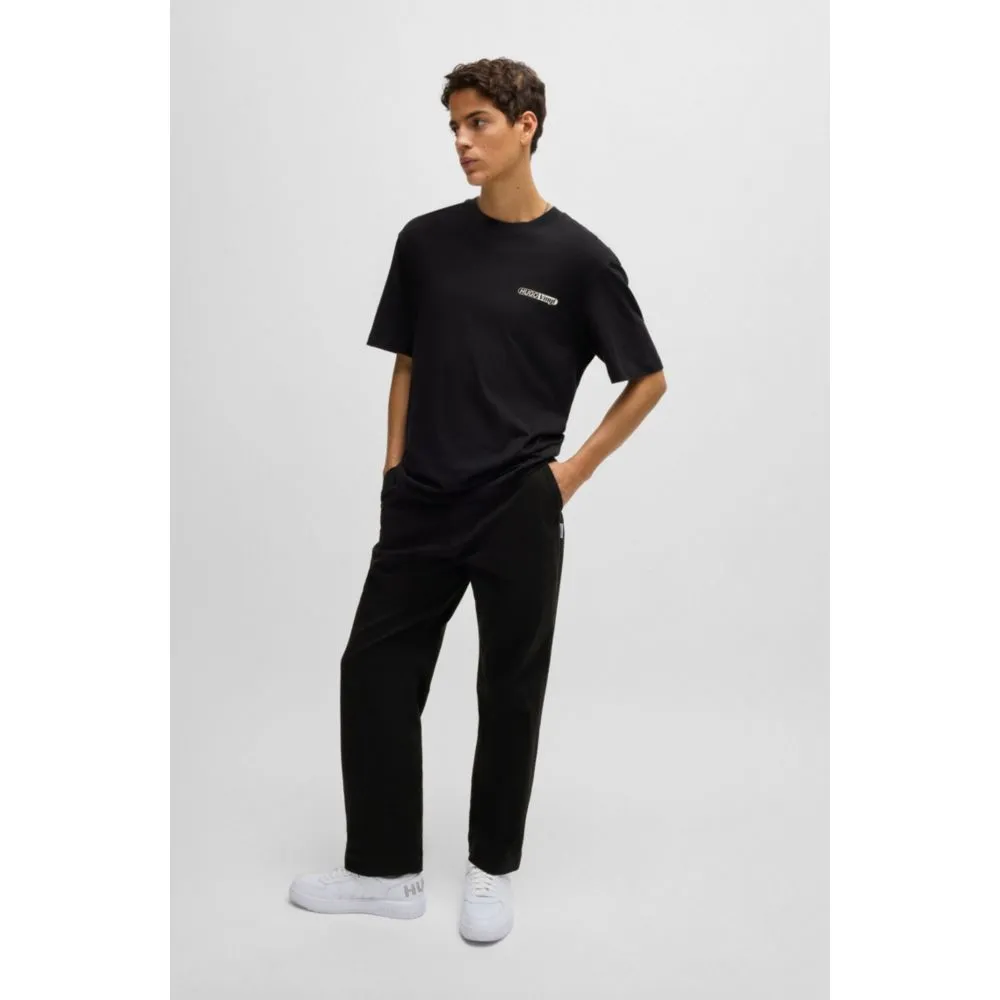 Regular-fit trousers in cotton twill with signature label