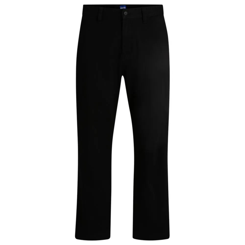 Regular-fit trousers in cotton twill with signature label