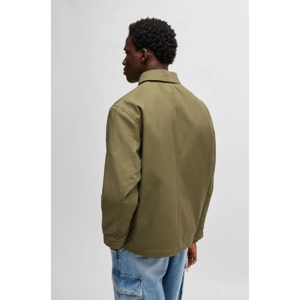Relaxed-fit padded jacket in cotton with ribbed trims
