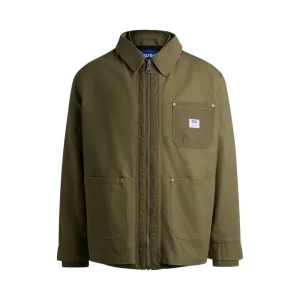 Relaxed-fit padded jacket in cotton with ribbed trims