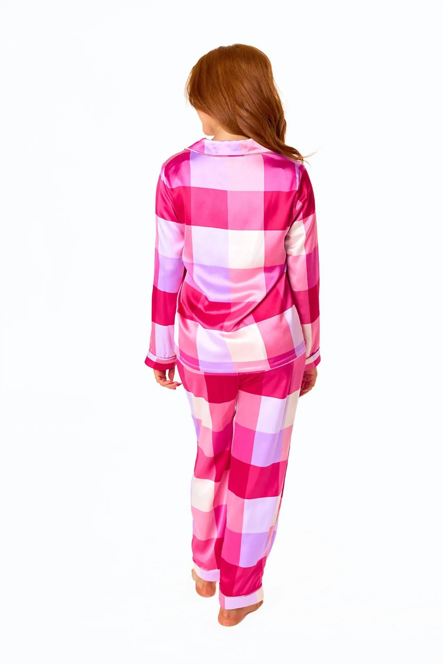 Ripley Pajama Set In Pink Plaid