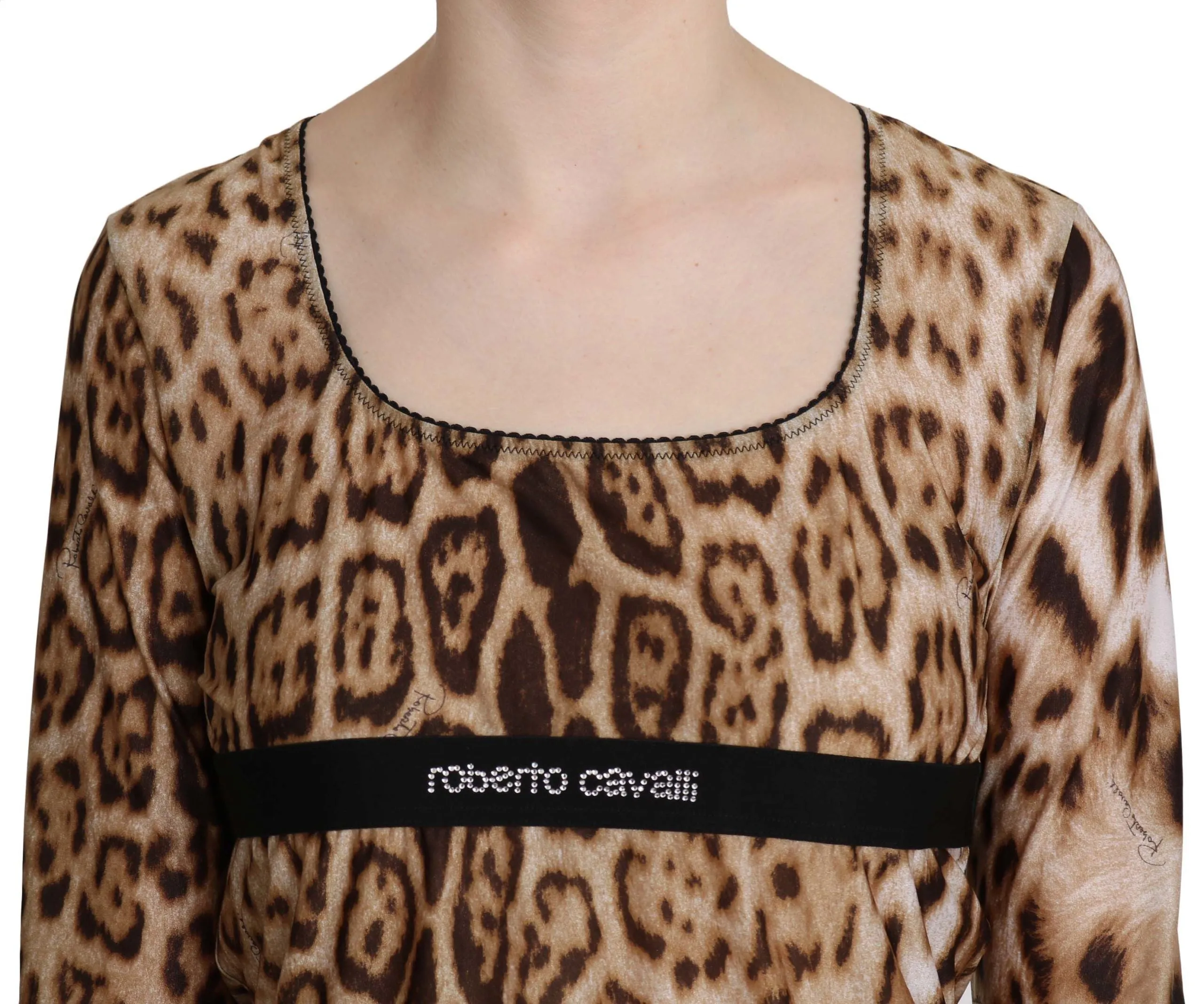 Roberto Cavalli  Round Neck Leopard Women Top Women's Blouse
