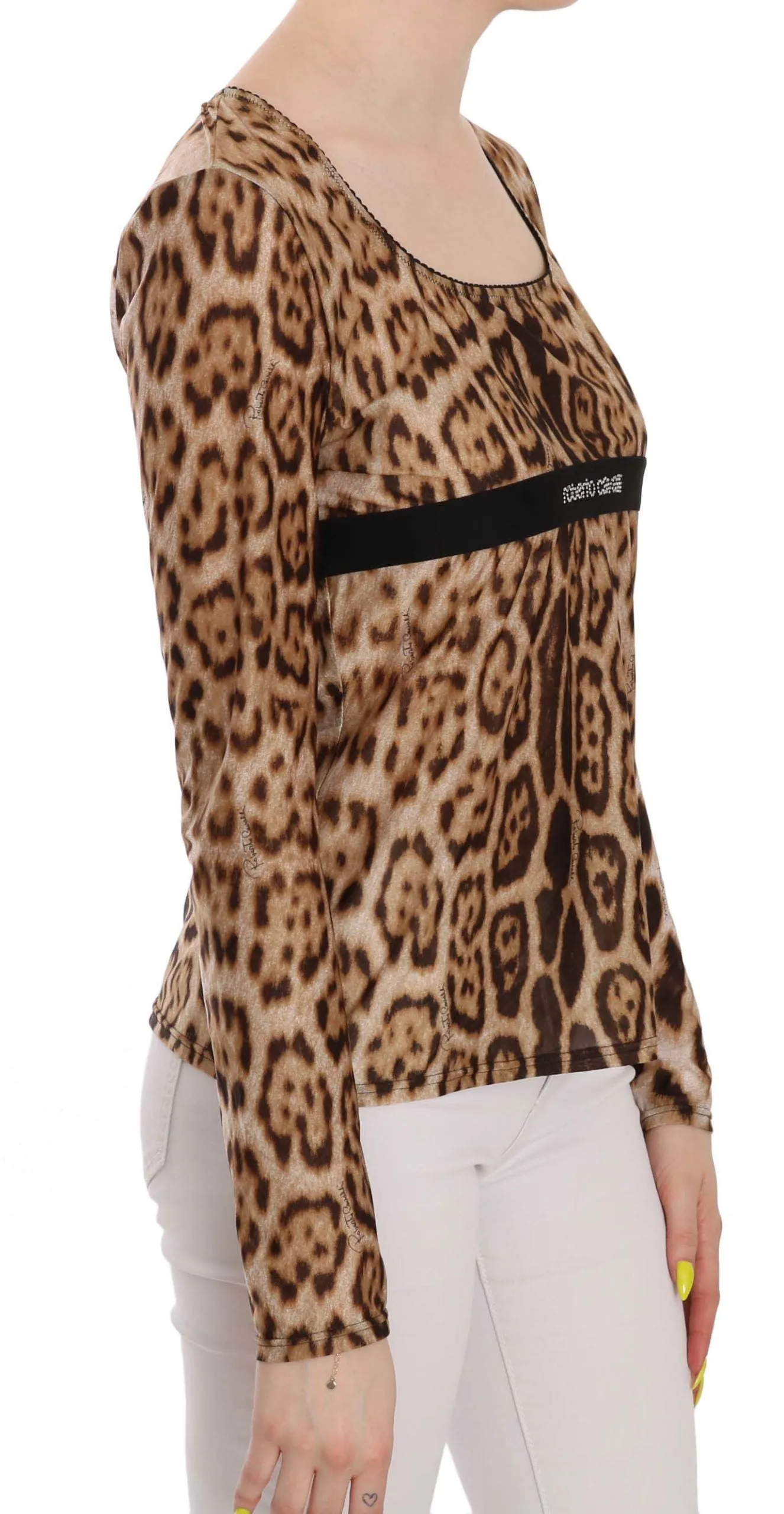 Roberto Cavalli  Round Neck Leopard Women Top Women's Blouse