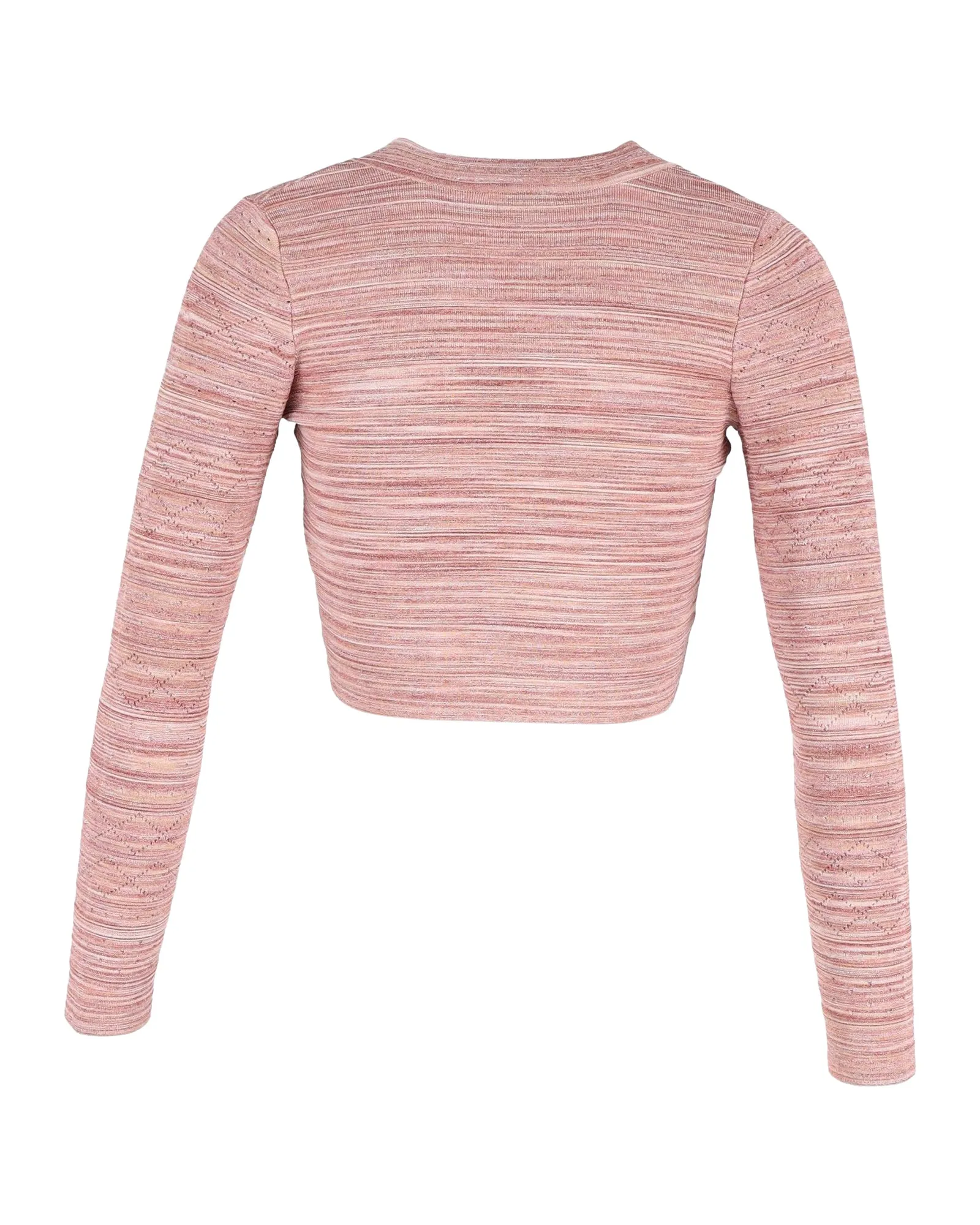 Sandro Striped Cropped Cardigan in Pink Viscose