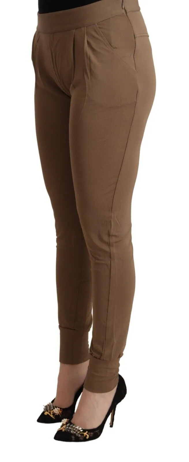 Scervino Street  Viscose Mid Waist Slim Tape Women's Pants