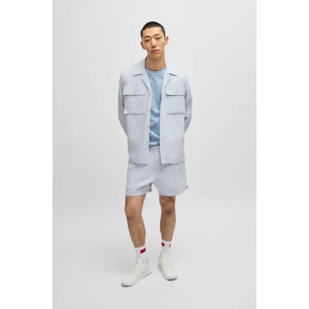 Shorts with vertical stripe