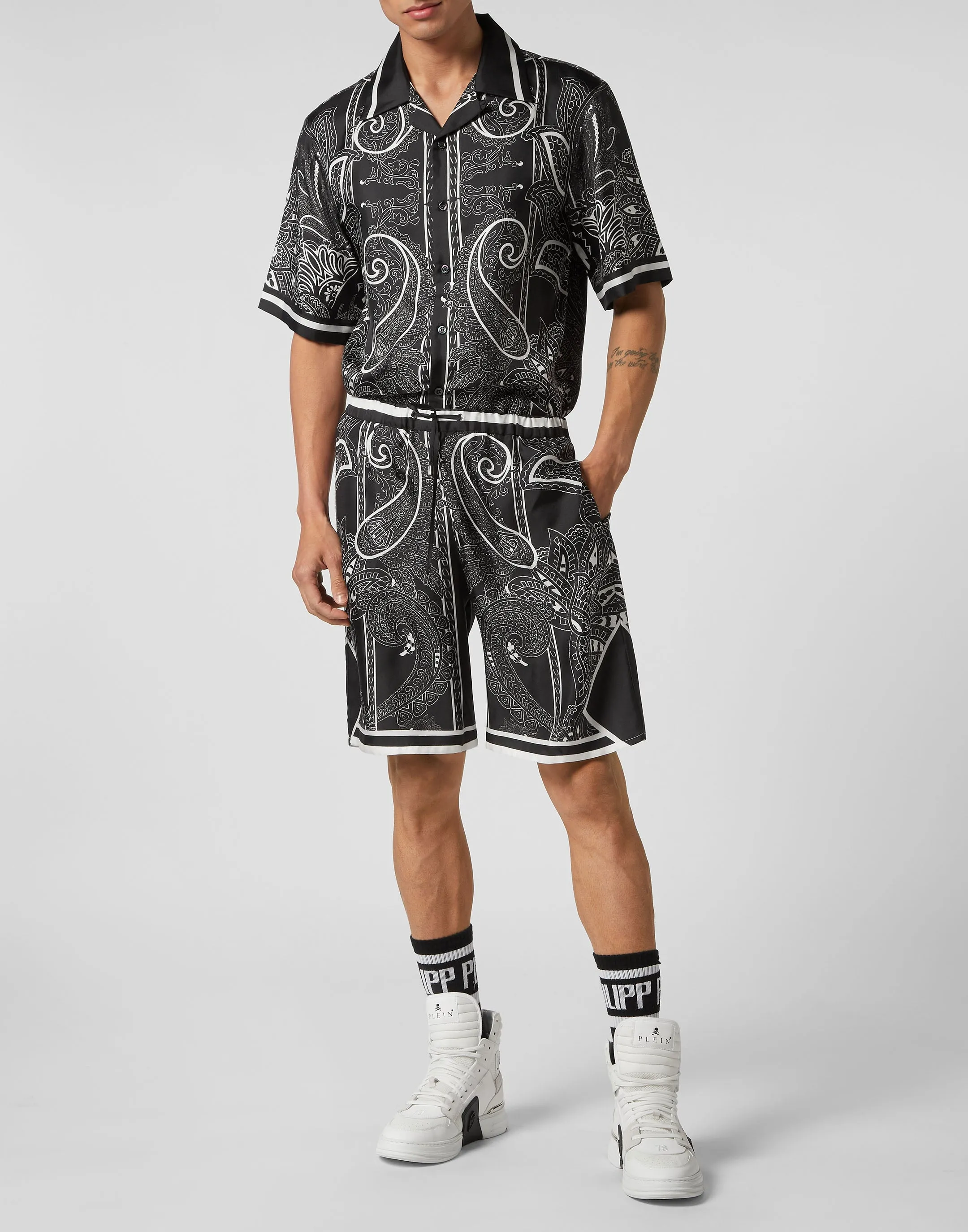 Silk Shorts Paisley Foulard