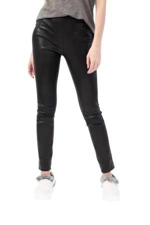 Simone Lamb Leather Pants In Black