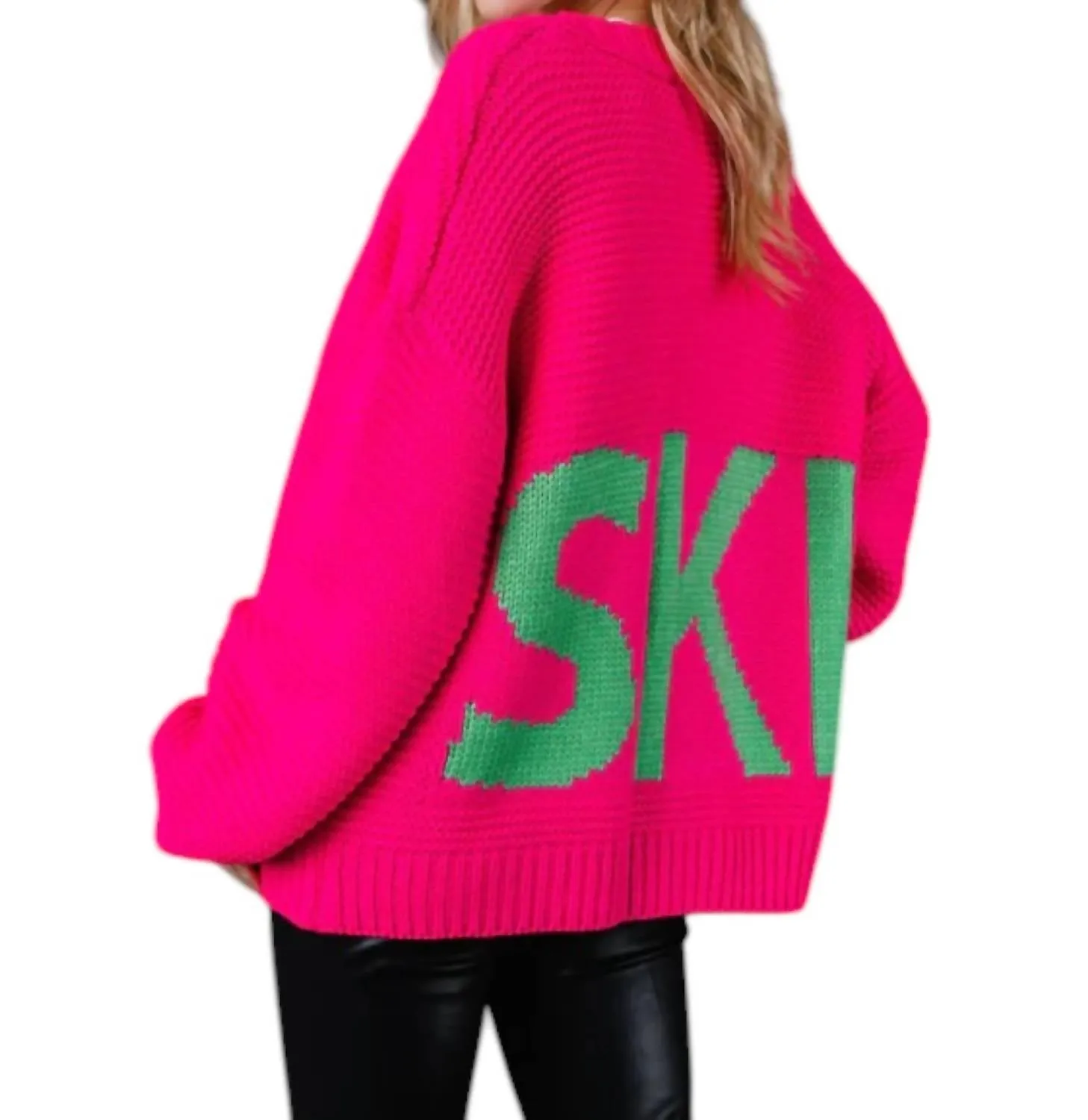 Ski Sweater In Bright Pink