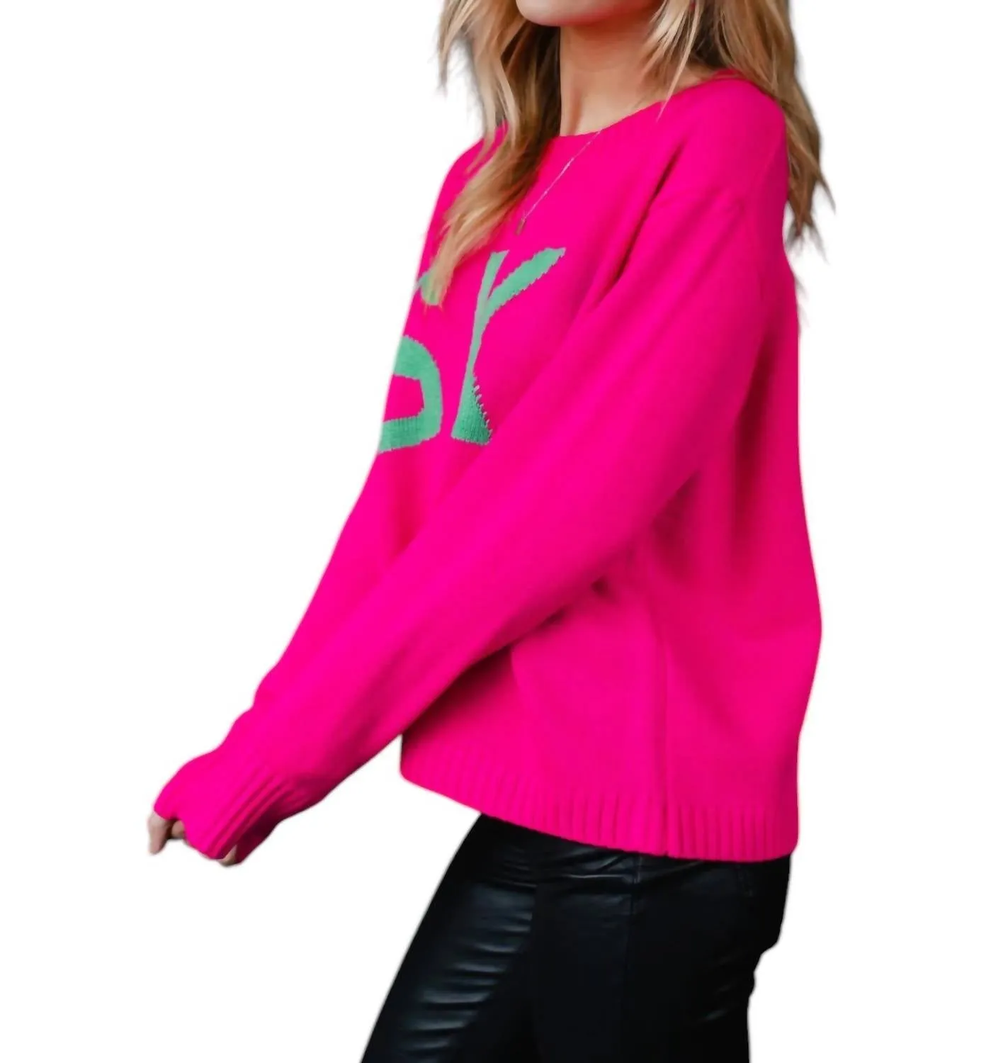 Ski Sweater In Bright Pink