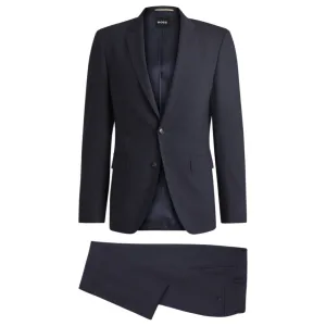 Slim-fit suit in micro-patterned stretch cloth