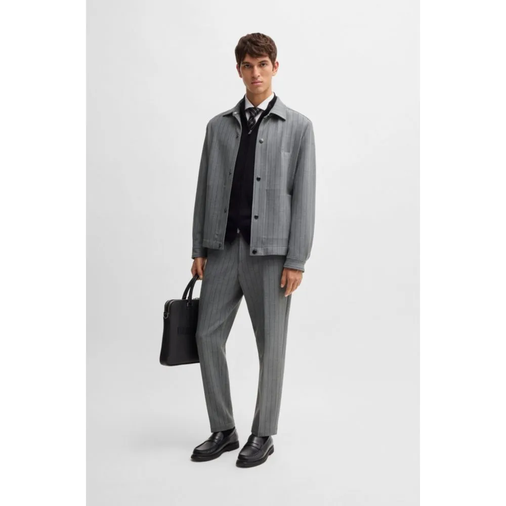 Slim-fit trousers in pinstripe stretch fabric