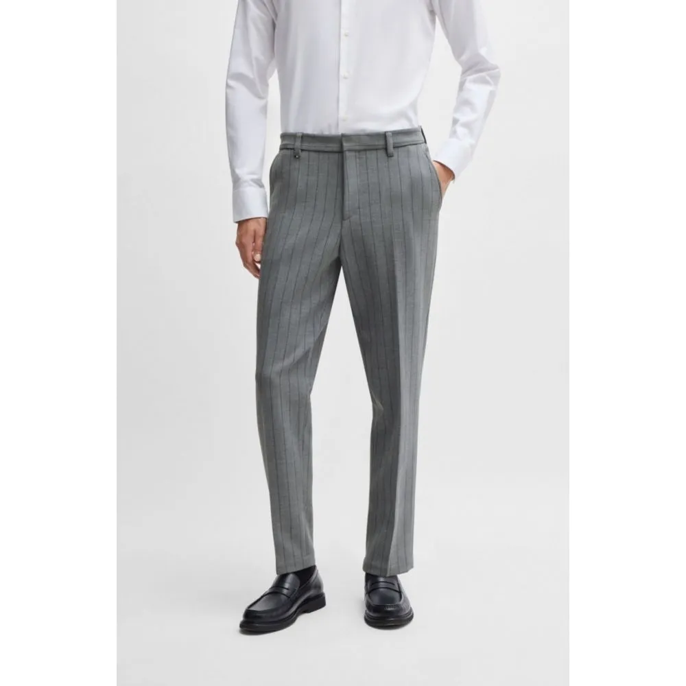 Slim-fit trousers in pinstripe stretch fabric