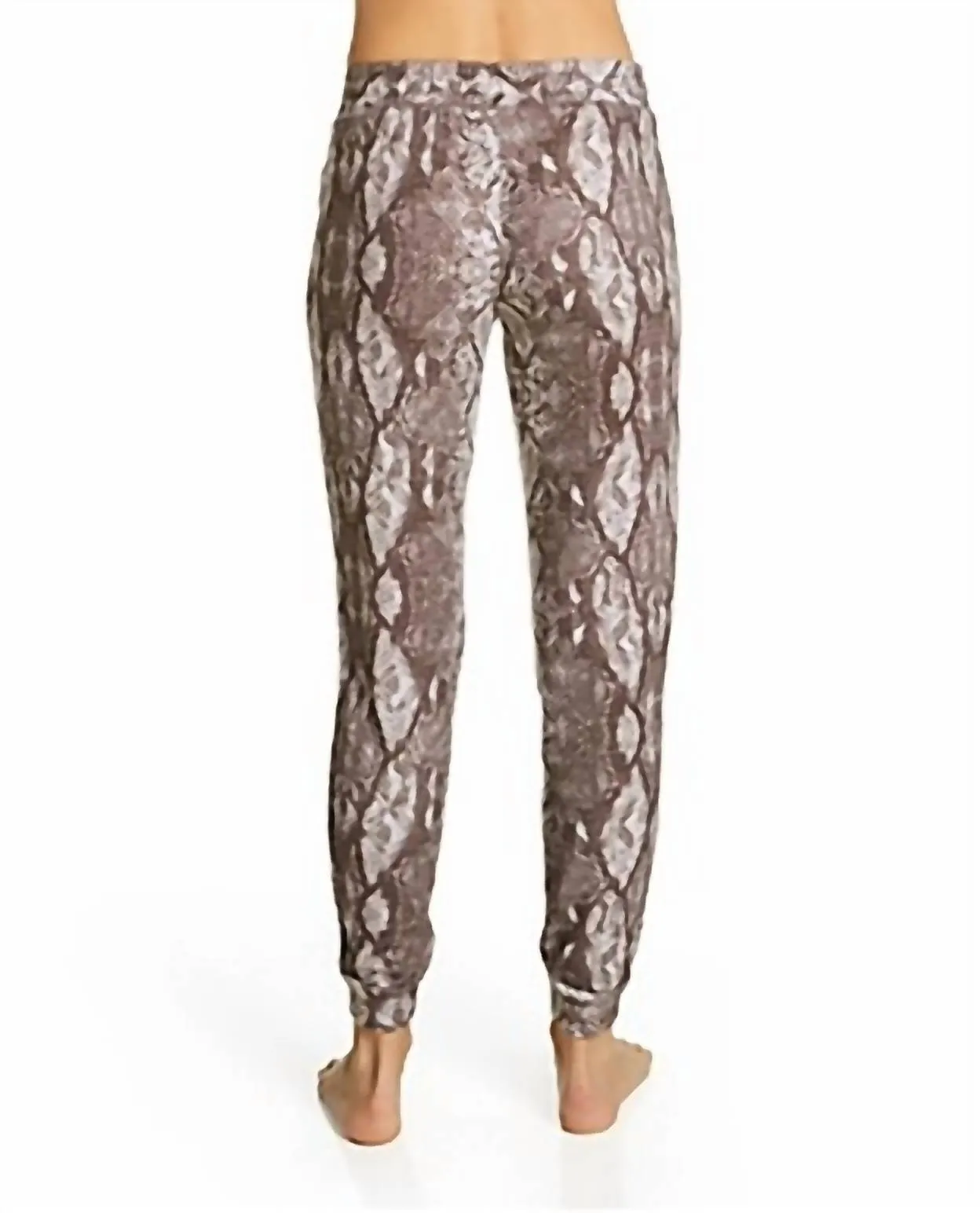 Snake Bite Feather Knit Jogger In Cocoa