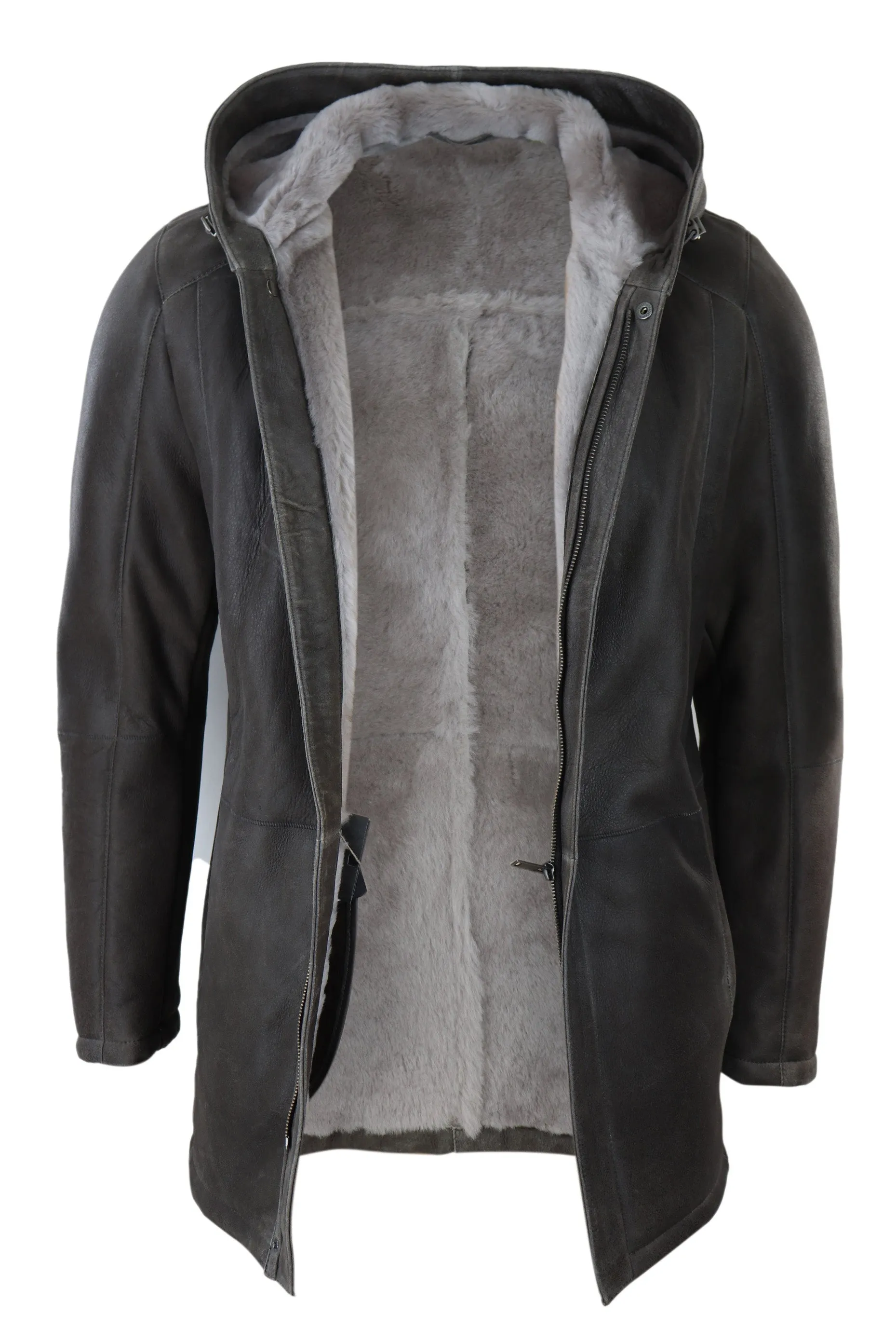 Soft Sheepskin Hooded Winter Coat