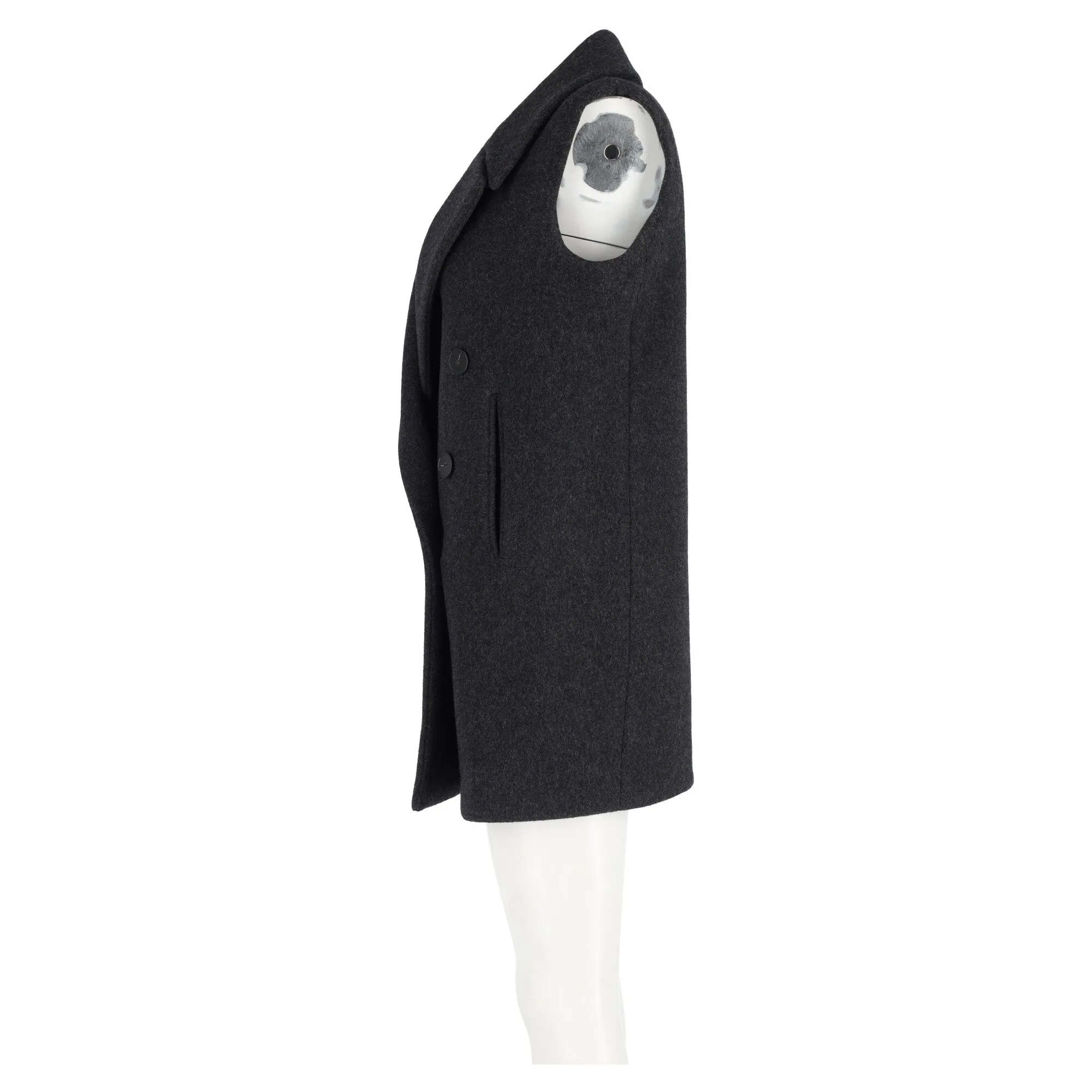 Stella Mccartney Double-Breasted Vest Jacket in Grey Wool