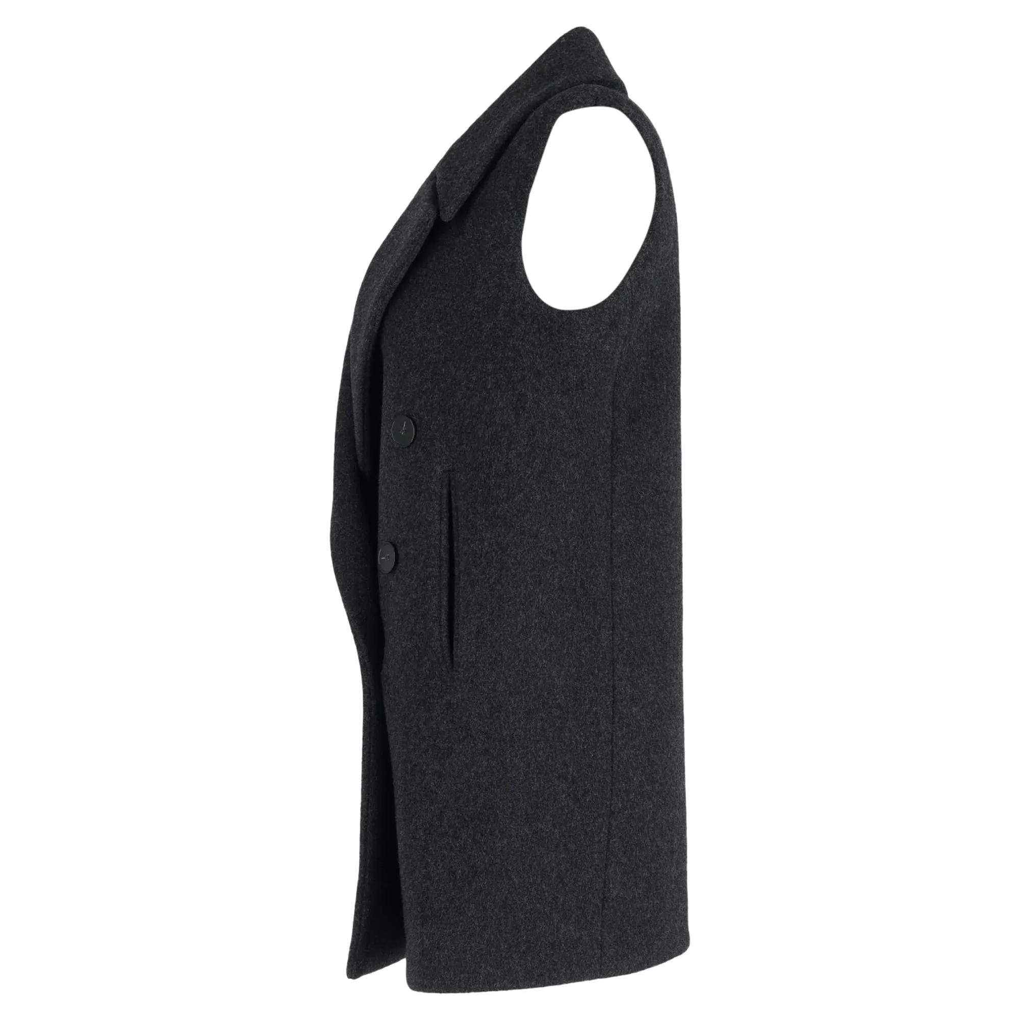 Stella Mccartney Double-Breasted Vest Jacket in Grey Wool