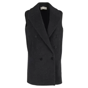 Stella Mccartney Double-Breasted Vest Jacket in Grey Wool