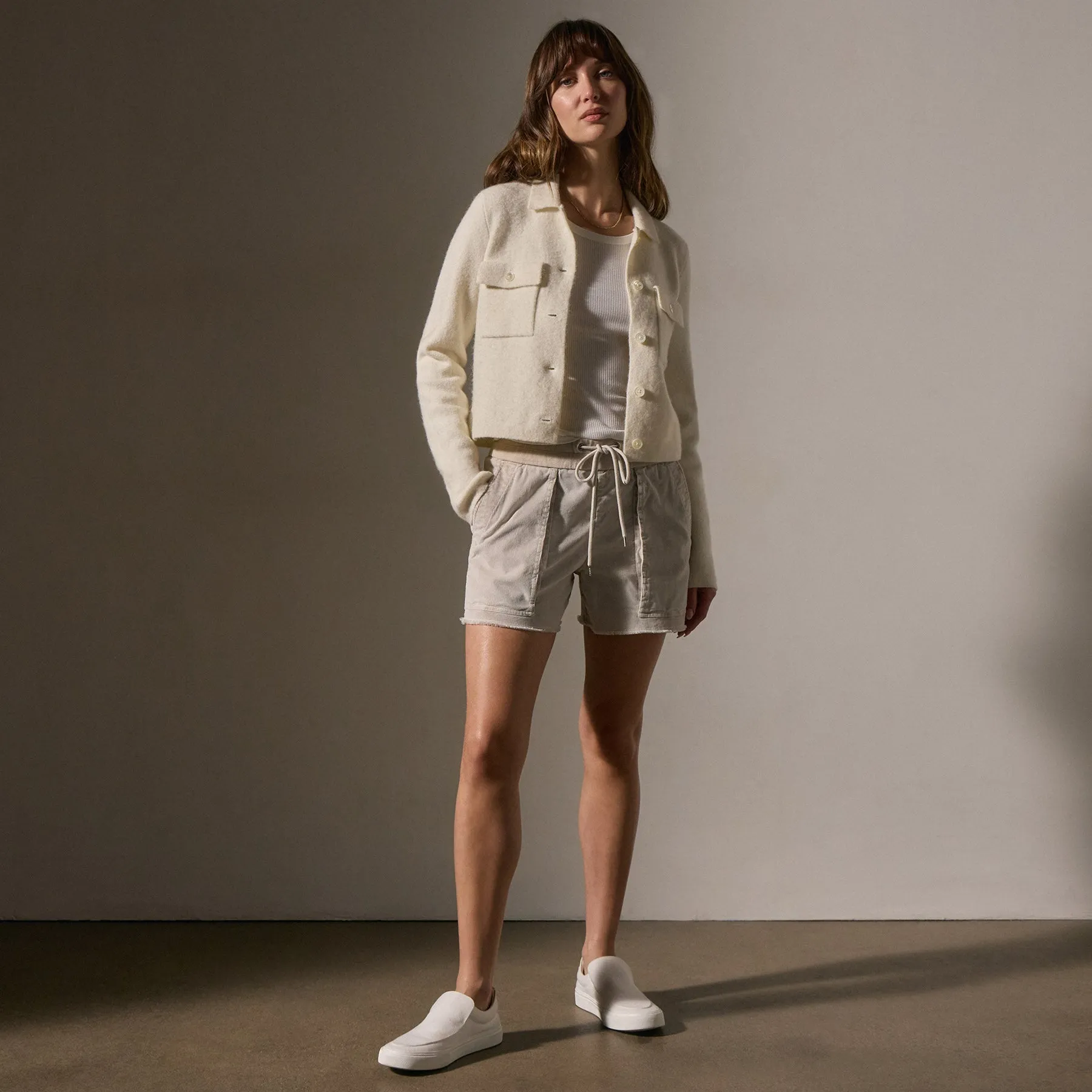 Sweater Knit Jacket - Ivory