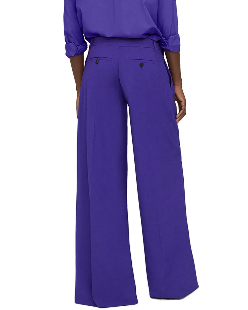 Theory Pleated Low-Rise Wool-Blend Pant