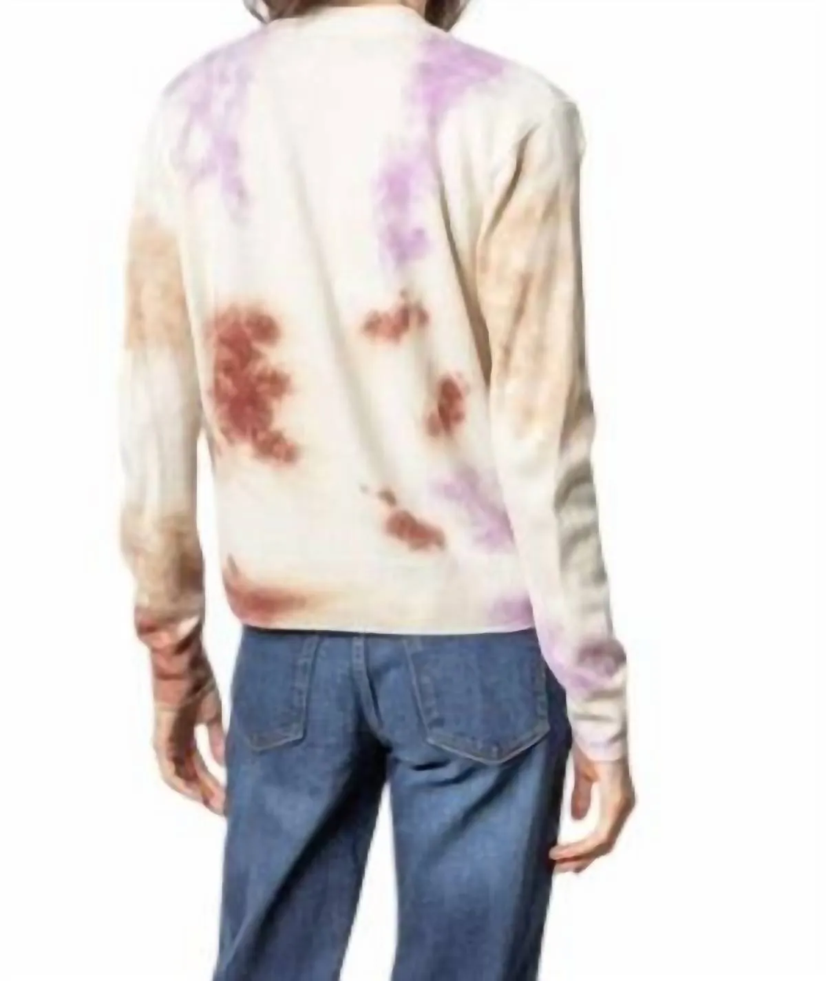 Tie Dyed Cardigan Sweater In Clove Multi