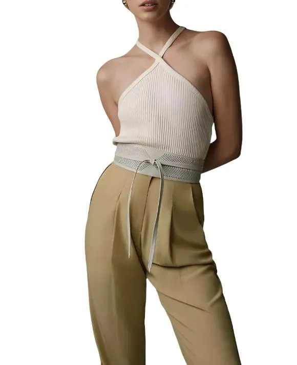 TLA Ribbed Halter Top