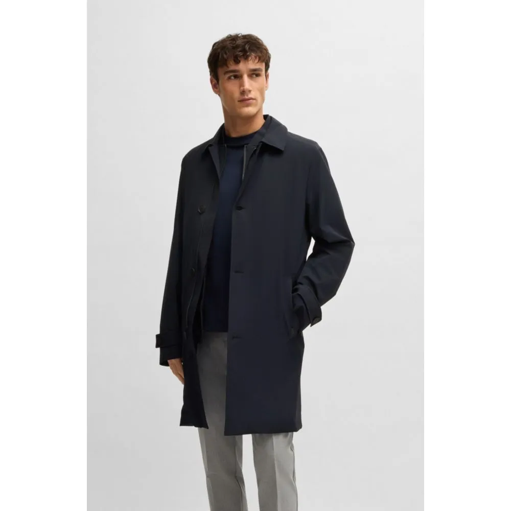 Travel-friendly stretch-softshell coat with detachable inner gilet
