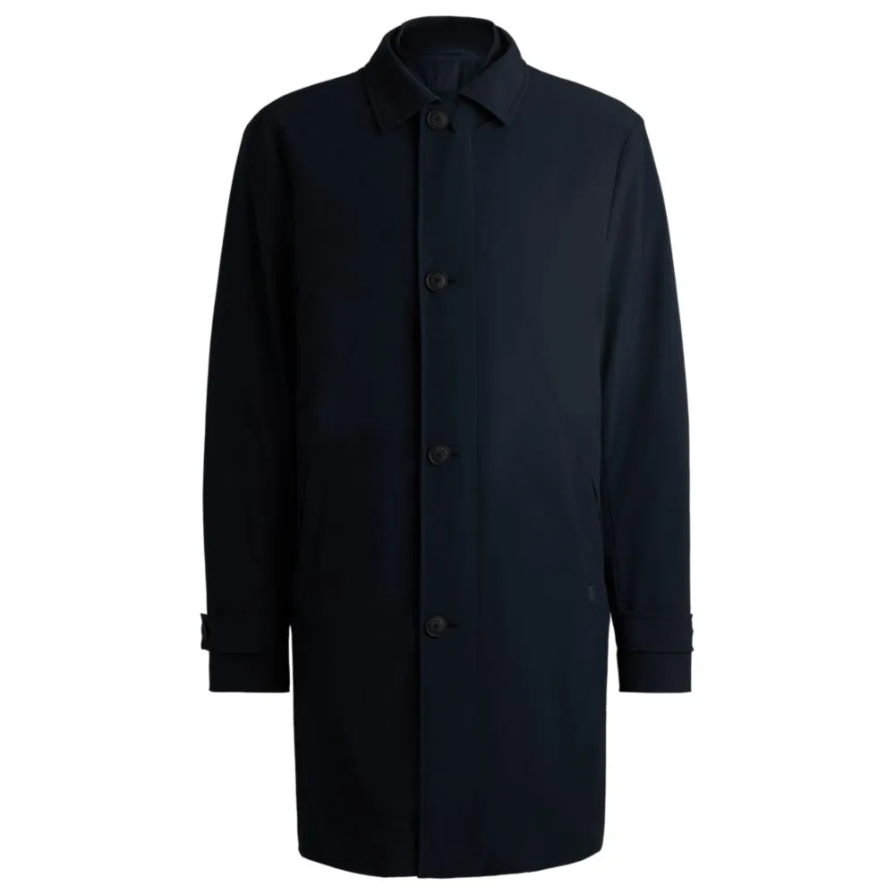 Travel-friendly stretch-softshell coat with detachable inner gilet
