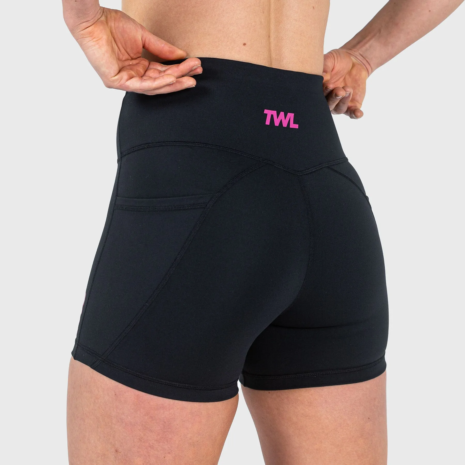 TWL - WOMEN'S ENERGY SHORTS - BLACK/ RASPBERRY