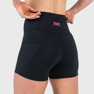 TWL - WOMEN'S ENERGY SHORTS - BLACK/ RASPBERRY