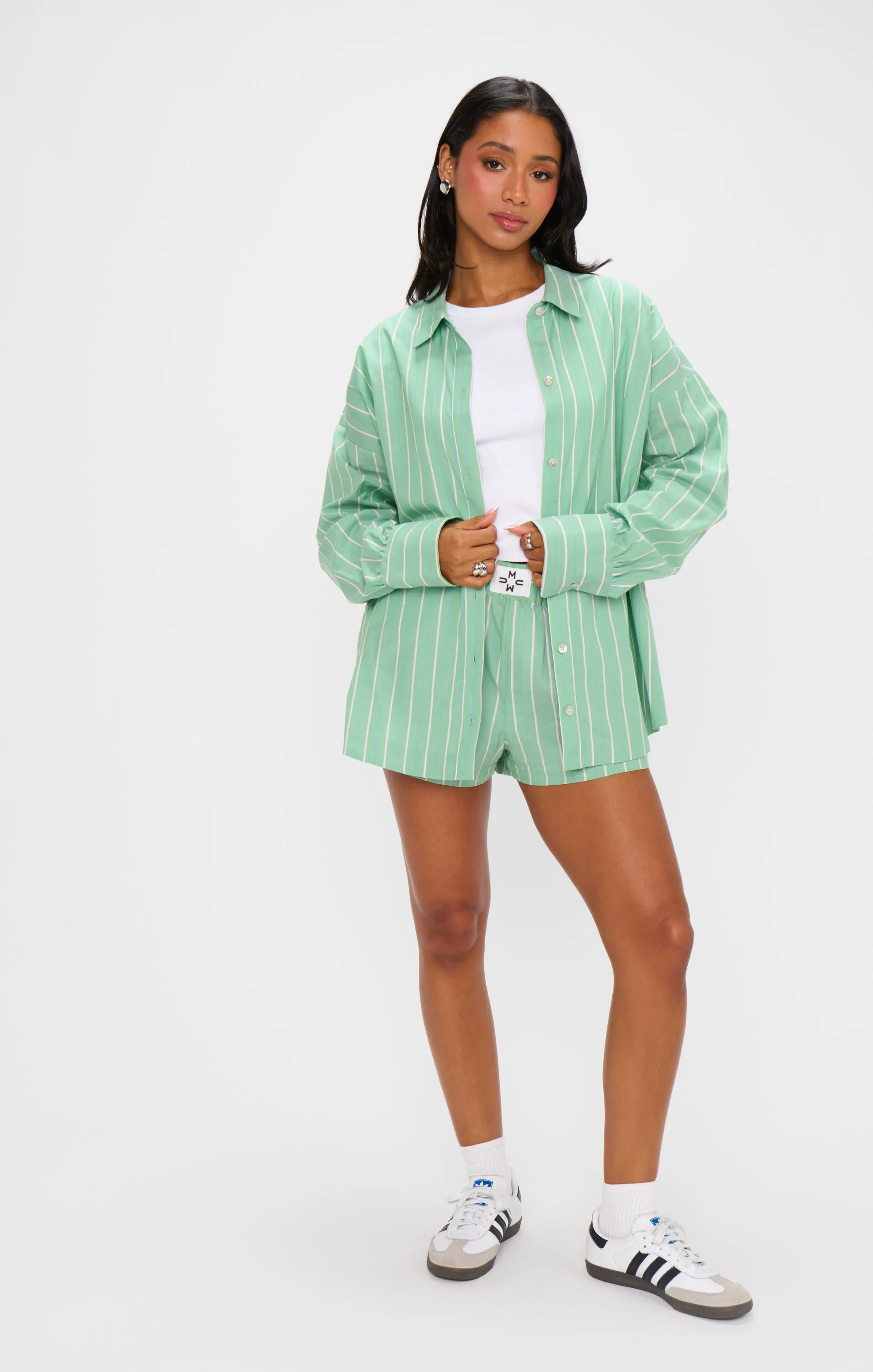 Tyler Button Down ~ Pistachio Stripe