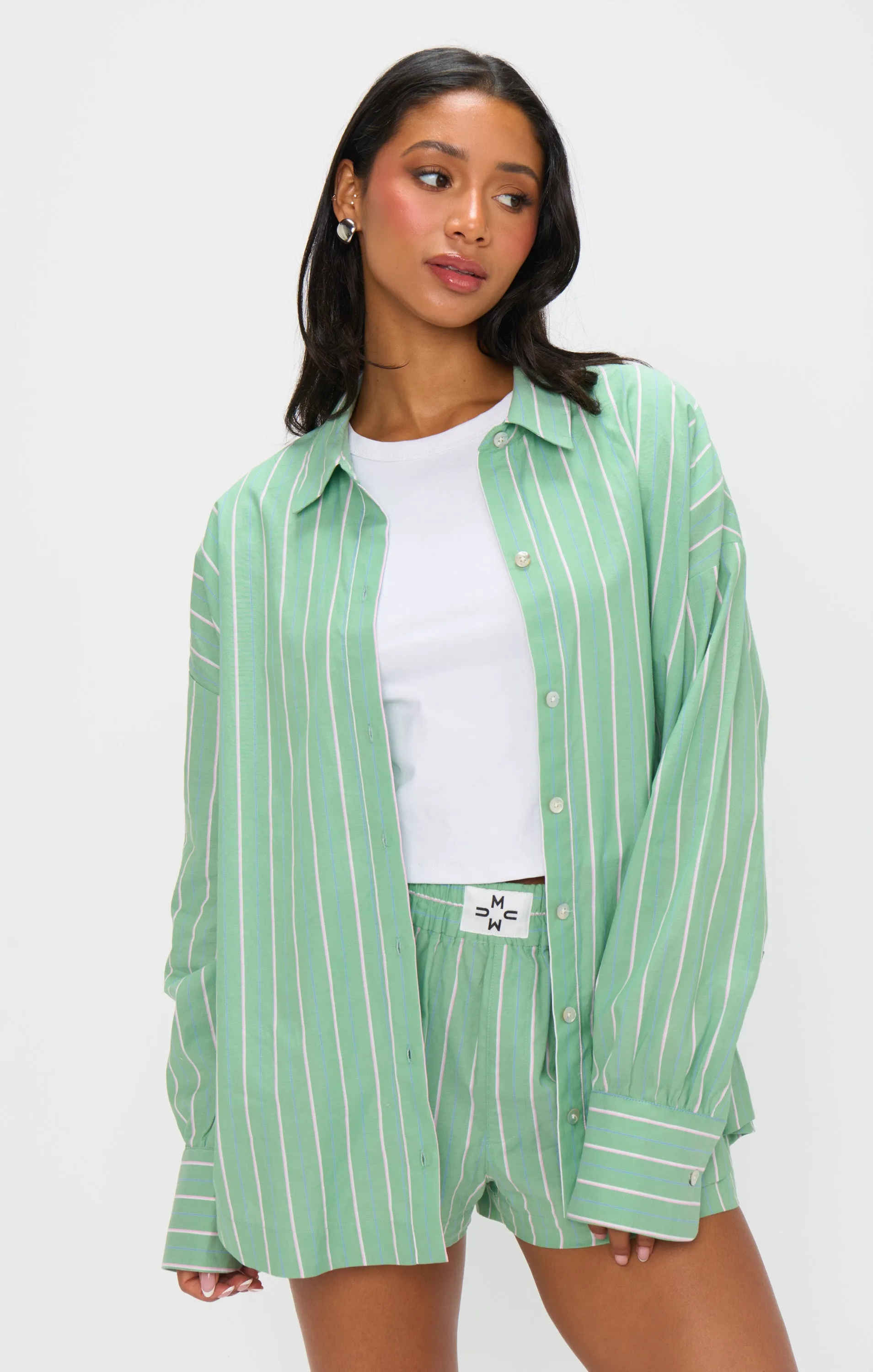 Tyler Button Down ~ Pistachio Stripe