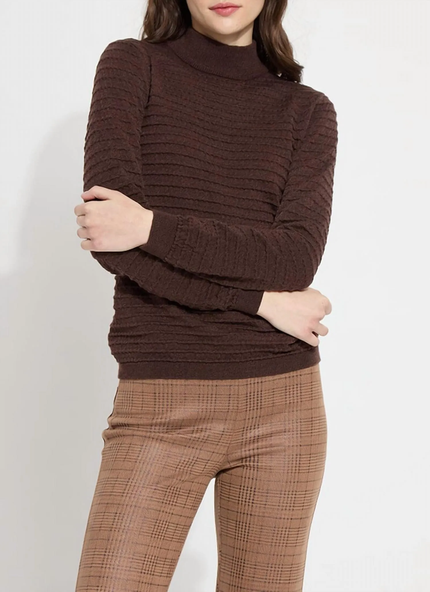 Valery Mockneck Sweater In Mocha