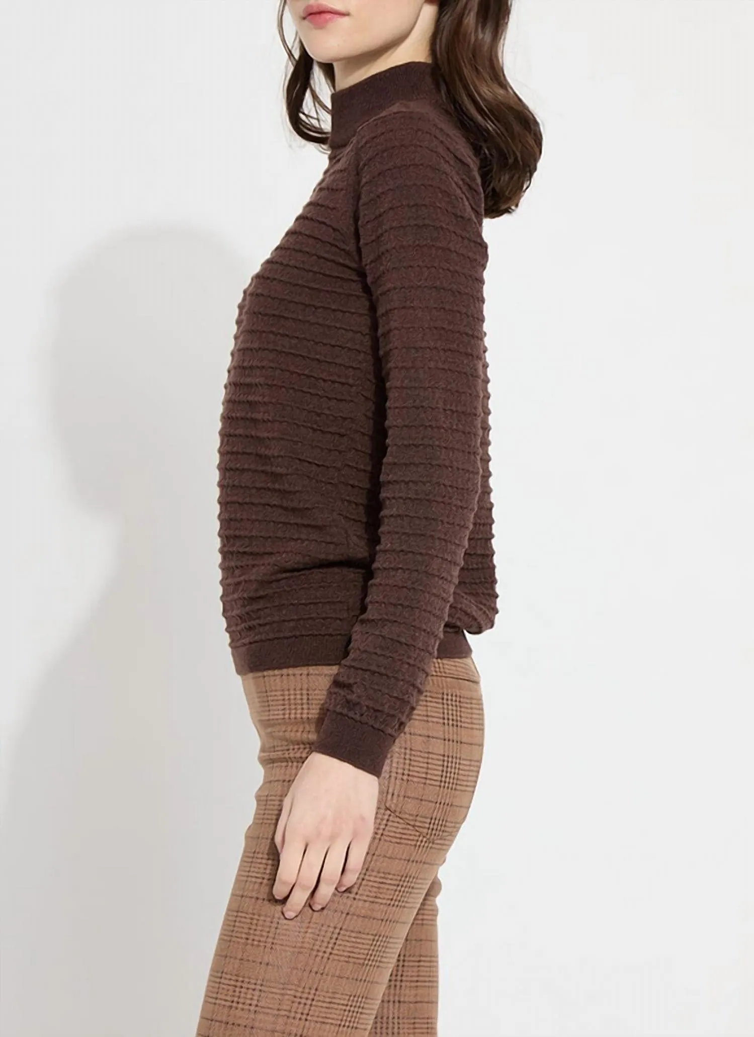 Valery Mockneck Sweater In Mocha