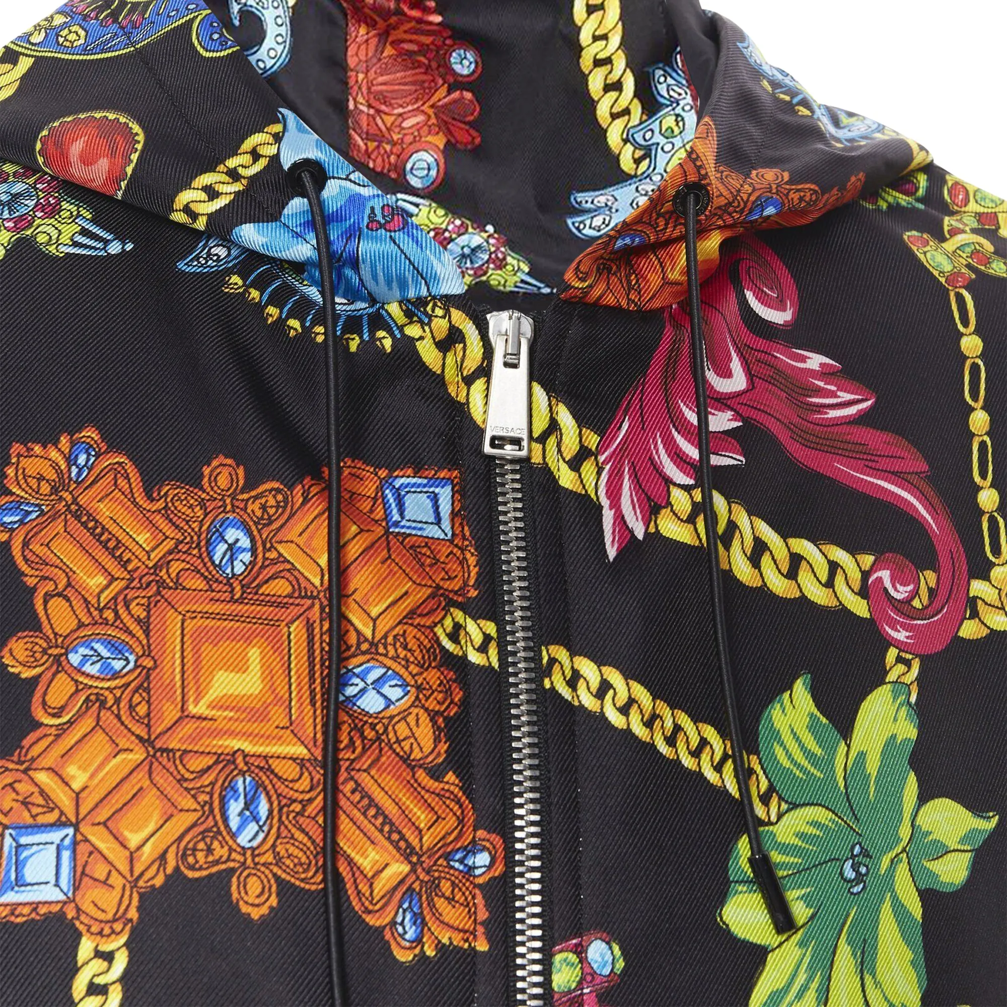 Versace silk Jewel Floral Chain hoodie jacket