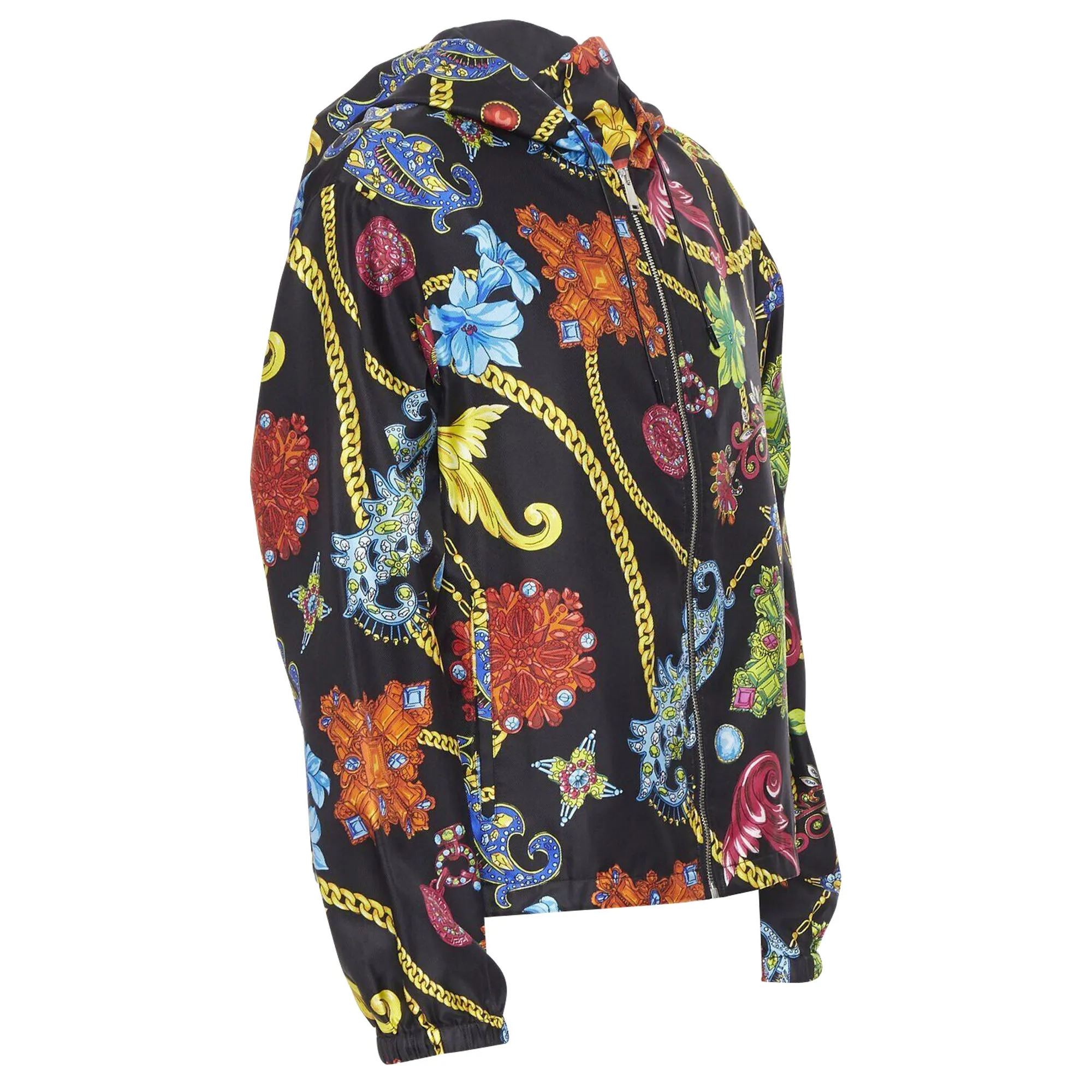 Versace silk Jewel Floral Chain hoodie jacket