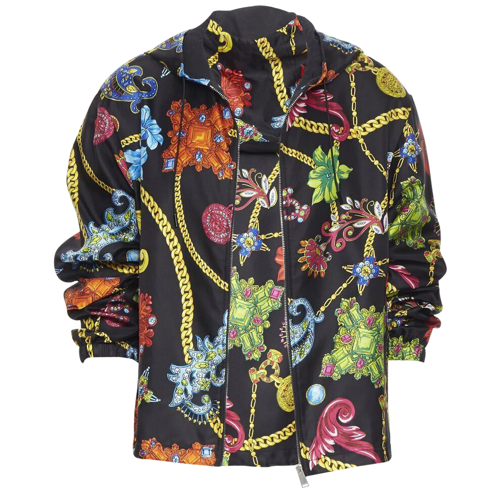 Versace silk Jewel Floral Chain hoodie jacket