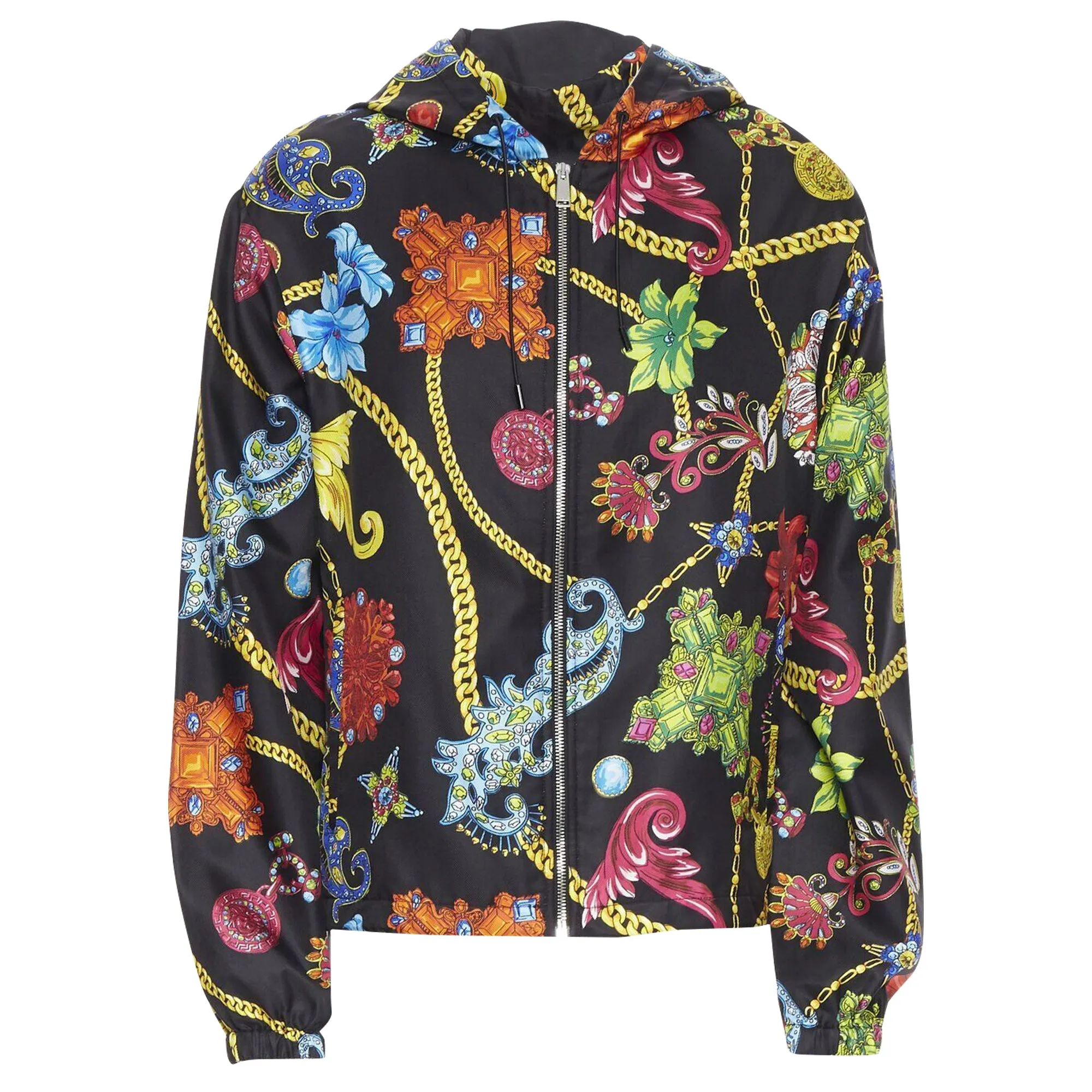 Versace silk Jewel Floral Chain hoodie jacket
