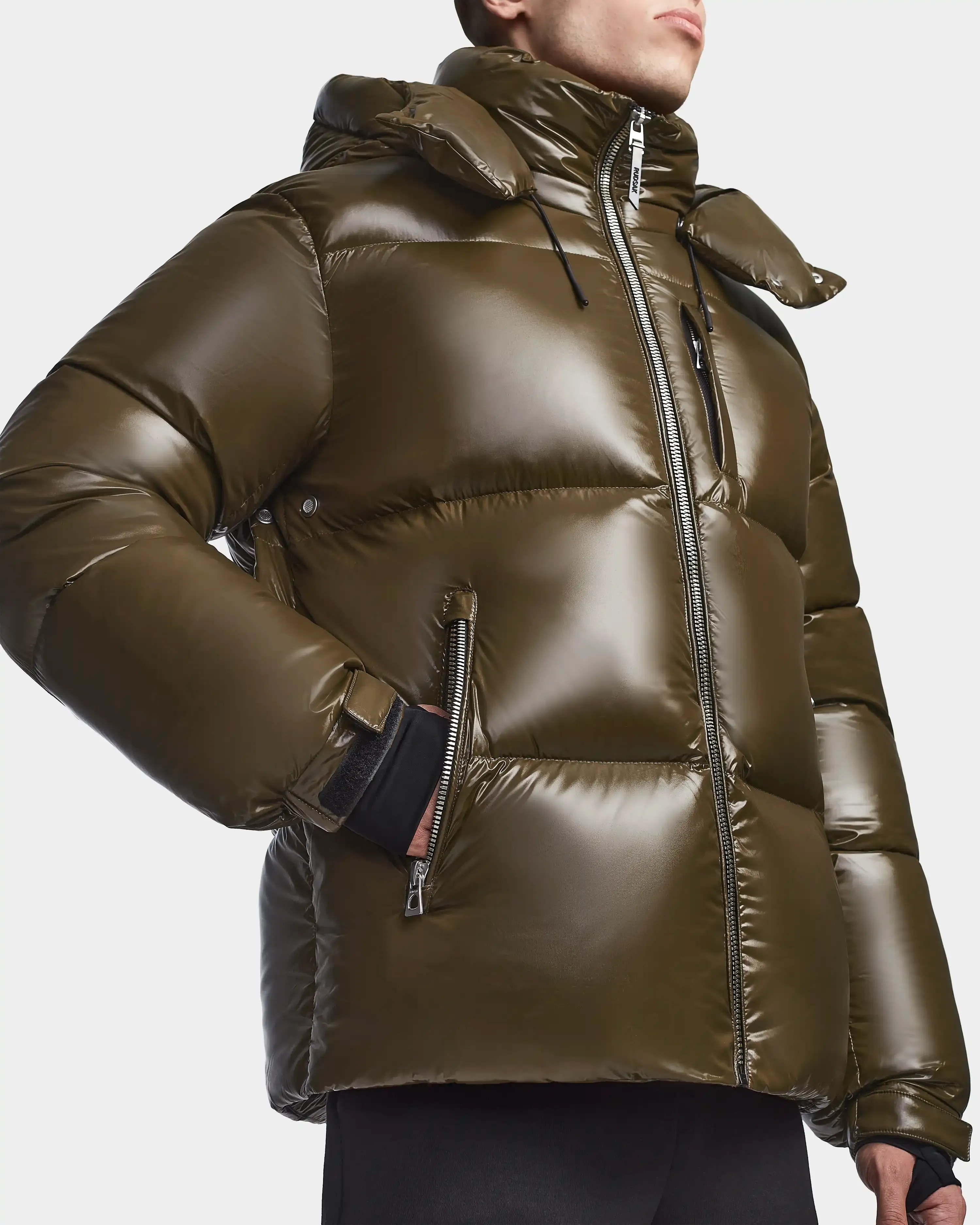 VINCENT S MEN'S GLOSSY DOWN PUFFER WITH HOOD