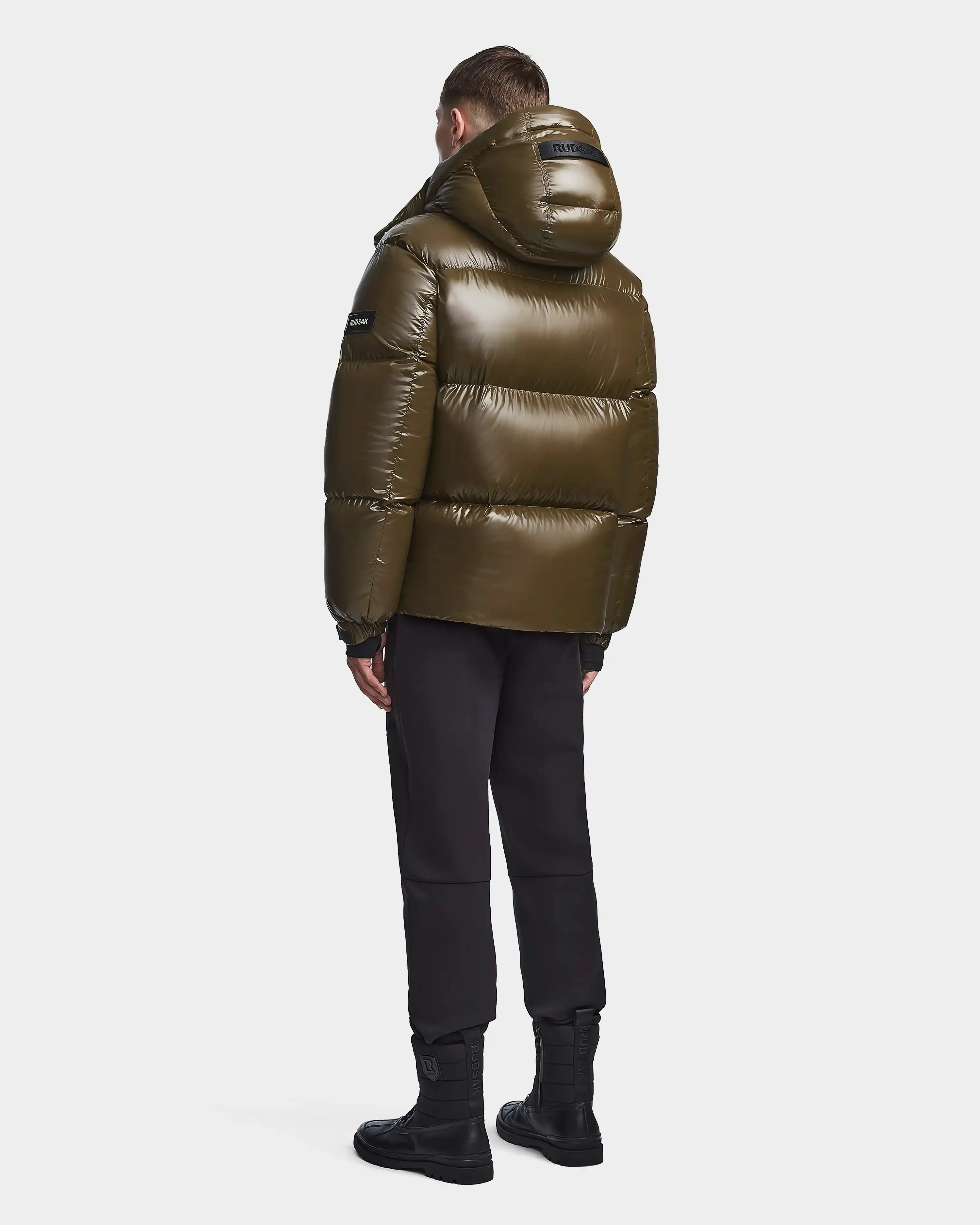 VINCENT S MEN'S GLOSSY DOWN PUFFER WITH HOOD