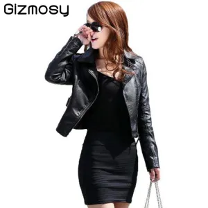 Vintage PU Zipper Leather Jacket Women....The Jacket Planet