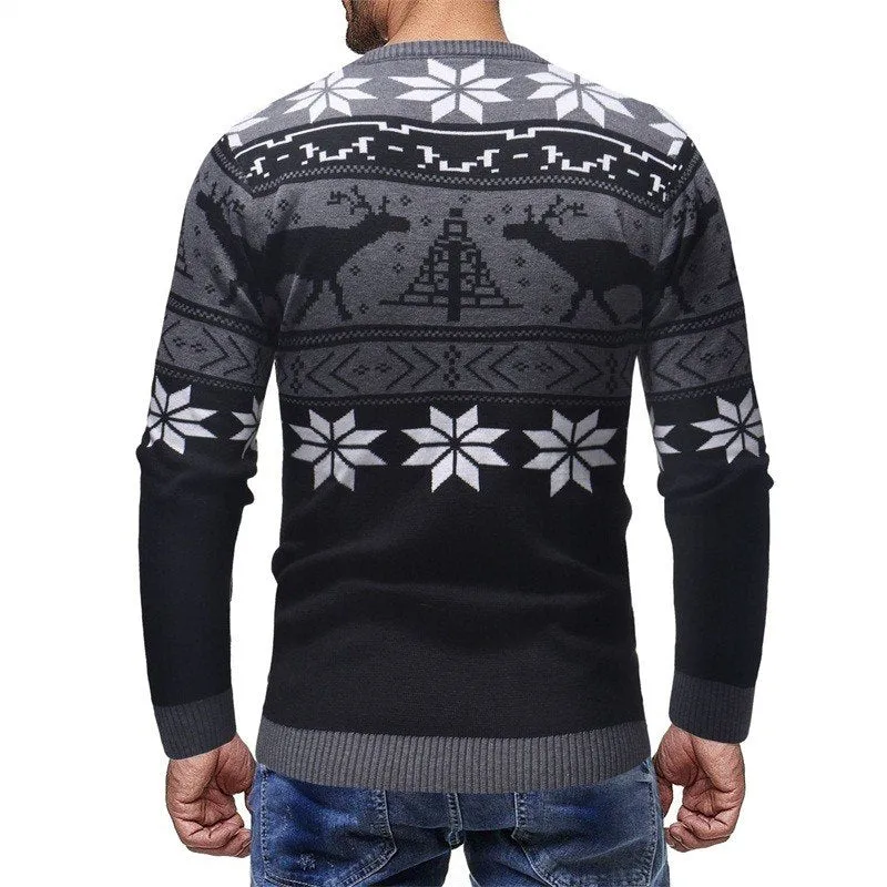 West Louis™ Deer Print Fashion Sweater