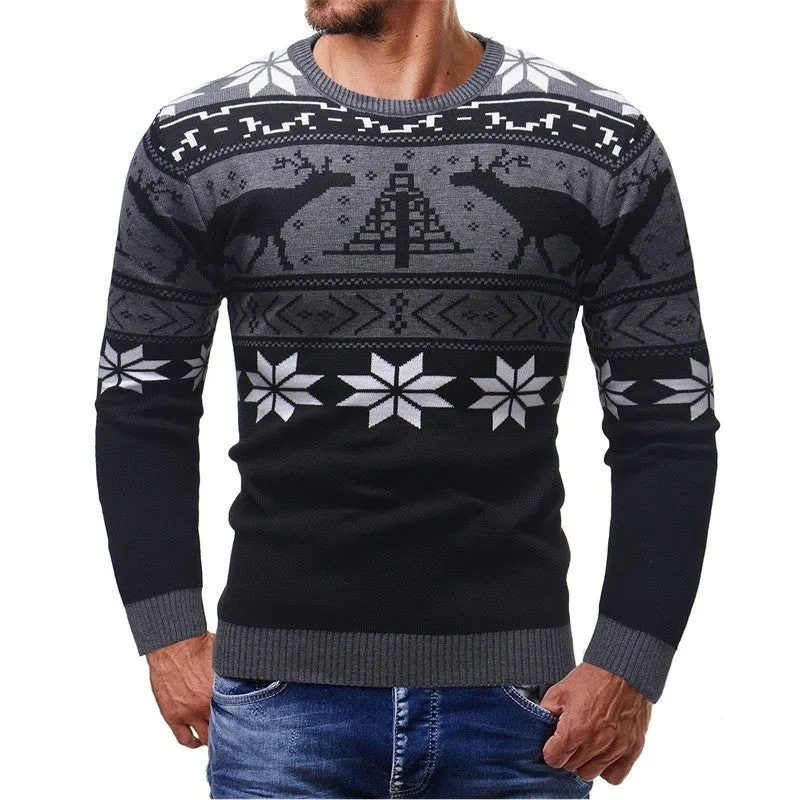West Louis™ Deer Print Fashion Sweater