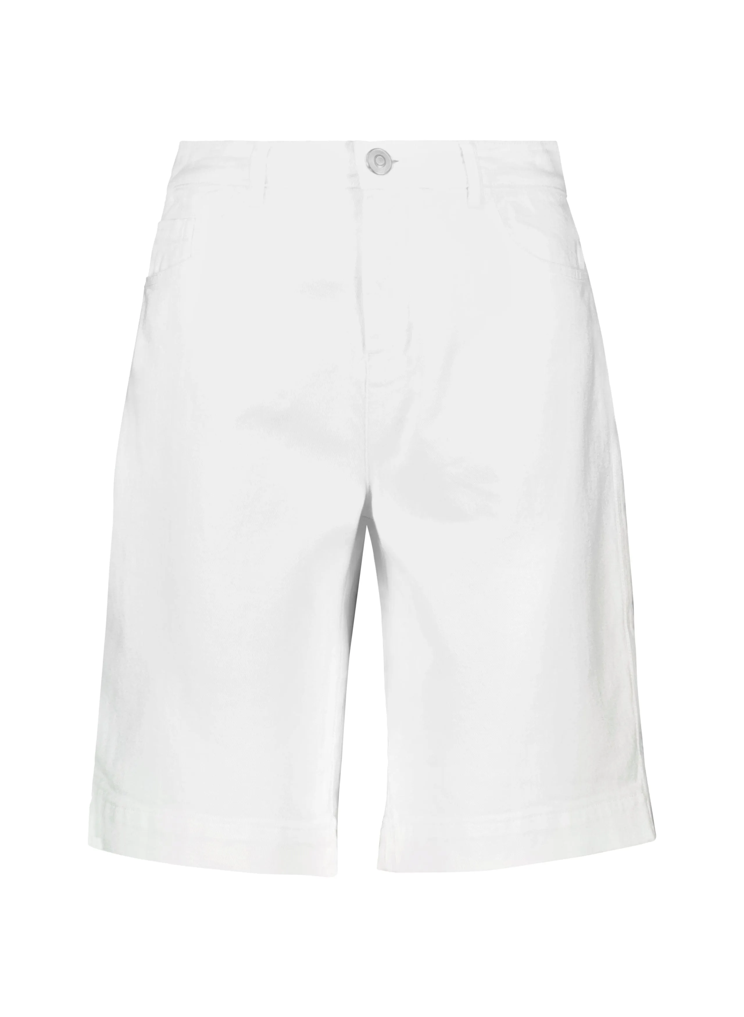 Winfrey Organic Cotton Stretch Denim Shorts | Soft White